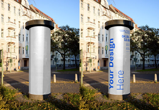 Mockup Of Customized Circular Poster In City