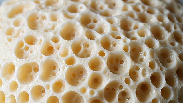 Microscopic Magic: Yeast Bubbles Forming Honeycomb Structure in Rising Bread Dough