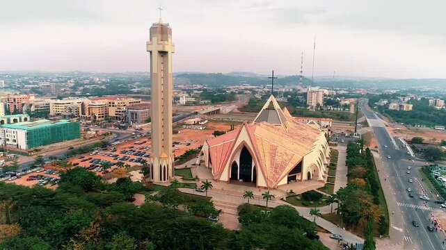 A landmark Christian worship centre in Abuja symbolizing unity faith and national devotion through its grand architecture and spiritual gatherings