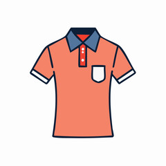 Naklejka premium Coral Polo Shirt Illustration