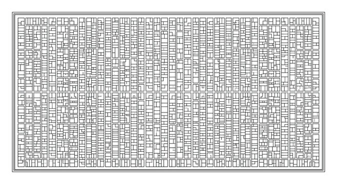 Abstract texture background with many randomly sized rectangular frames