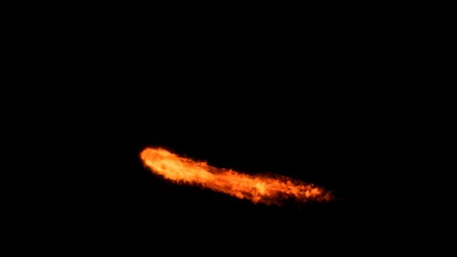 Fire ball explosion animation moving on black background for cinematic fire effect and action video game projects
