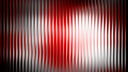 Fototapeta na wymiar Dark ribbed glass background with red and white light glow