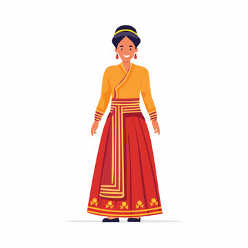 Woman in Traditional Mongolian Attire