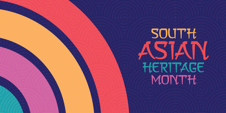 South Asian Heritage Month. Celebrated in July. It celebrates the culture, traditions and history of south Asian Americans and Pacific Islanders in the United States. Poster, card, banner. Vector	