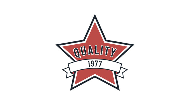 Vintage Quality Star Emblem with "1977" Banner