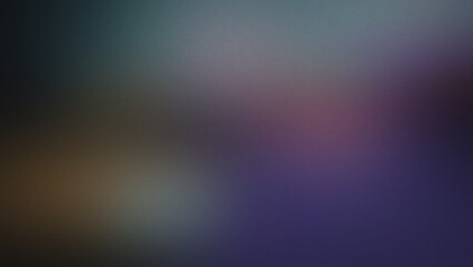Obraz premium Blurred gradient background, with grainy texture, featuring soft transitions, of dark blue, purple, and muted, yellow hues