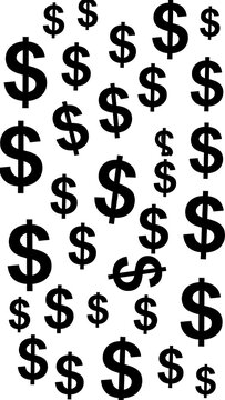 Elegant black and white dollar sign pattern design.