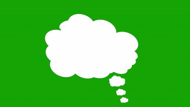 Thinking and Thought Bubble Icon Animation with Moving Speech Balloon and Cloud Bubbles for Creative Idea, Brainstorming, Dialogue and Concept Videos Alpha Channel
