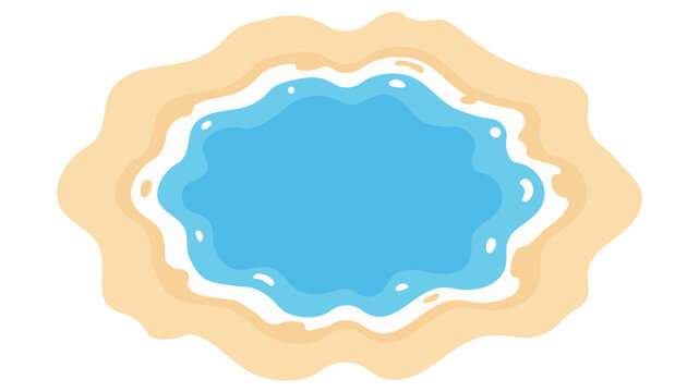 Top down view of a sea beach with water waves