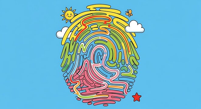 Fingerprint maze illustration