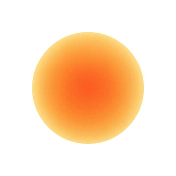 Spherical orb with a radial orange to yellow gradient and microscopic speckled texture glowing against a transparent background, creating a serene luminous aura