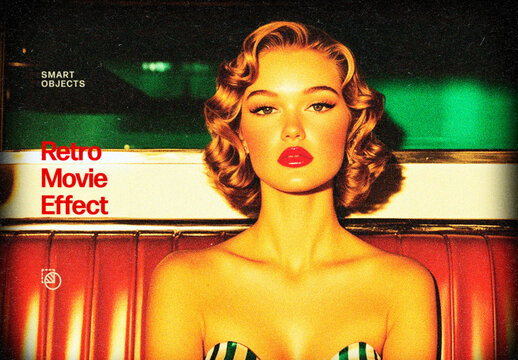 Retro Movie Photo Effect &ndash; Warm Tint for Album Cover & Social Media (PSD)