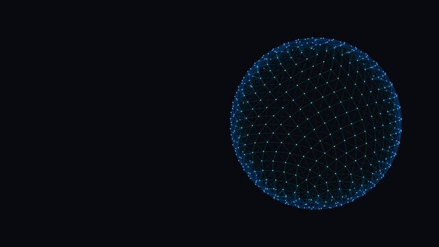Abstract Digital Globe Plexus Grid Sidebar Composition 4K