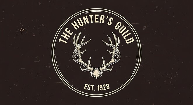 Vintage emblem with antlers