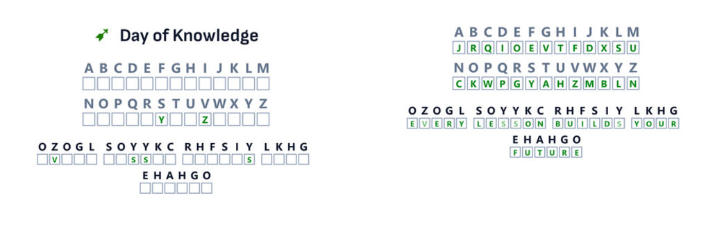 Educational cryptogram game for Day of Knowledge activity