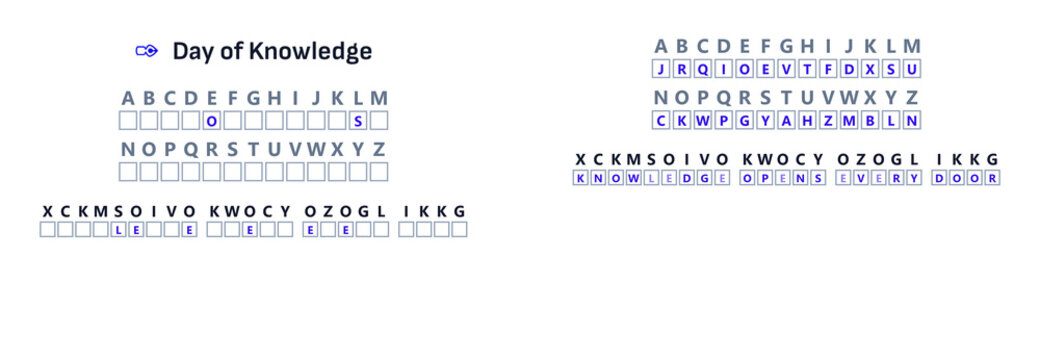 Back to school cryptogram puzzle for kids