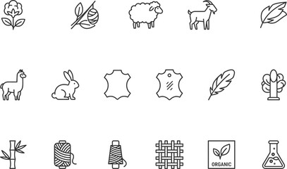 Collection of icons depicting various plants and animals with wildlife © MD NAZRUL