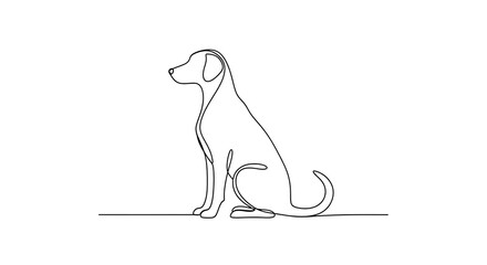 Fototapeta premium Dog line art illustration