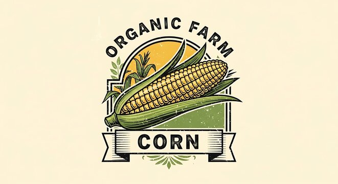 Organic farm corn logo