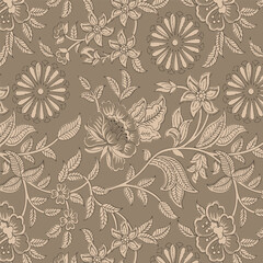 Obraz premium Pattern and block print Pattern and batik print Background digital printing textile pattern