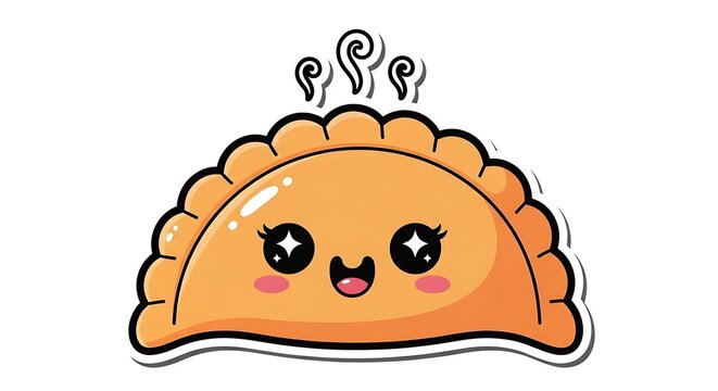 Cute cartoon dumpling illustration