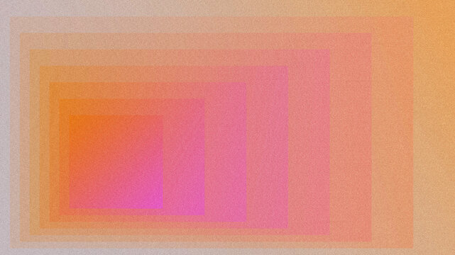 Abstract background with concentric gradient rectangles in warm orange, pink, and beige tones, featuring a subtle grainy texture and rhythmic layered design.