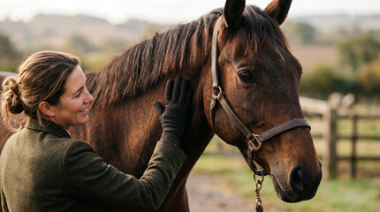 Fototapeta premium Emotional Connection Between Rider and Majestic Horse