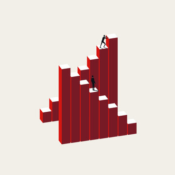 Business market competition vector concept. Symbol of corporate rivalry, financial outperformance, career growth winner success. Minimal design eps10 illustration.