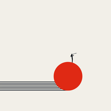 Business leadership vision and forward momentum vector concept. Symbol of rapid growth, future strategy, foresight and fast progress. Minimal design eps10 illustration.