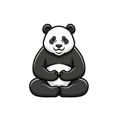 Fototapeta premium Cute cartoon panda meditating in lotus position, symbolizing peace, calm, and mindfulness.