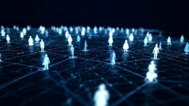 Glowing human network connections technology.