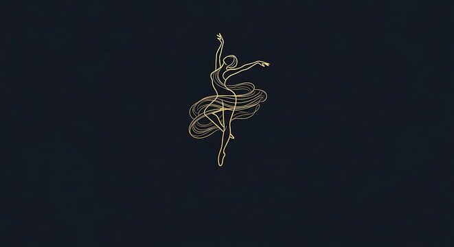 Elegant dancer silhouette on dark background