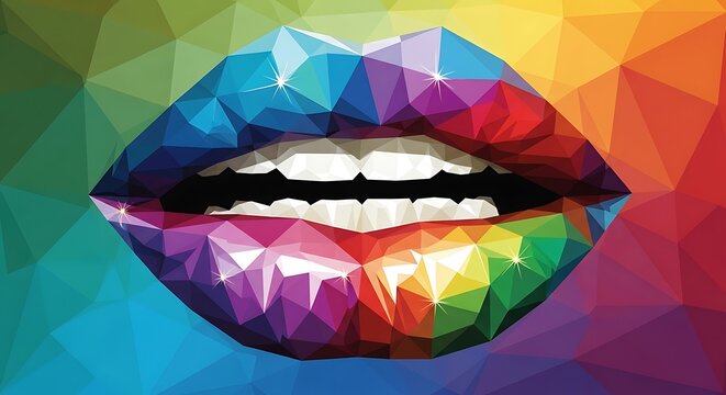 Geometric rainbow lips