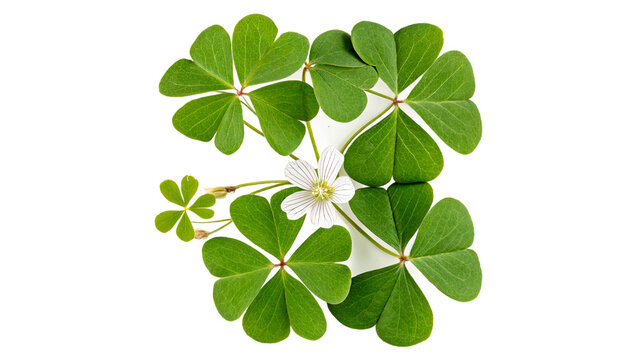 wood sorrel plant oxalis acetosella isolated on transparent background