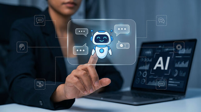 AI Chatbot Assistant Interface With Intelligent Digital Technology