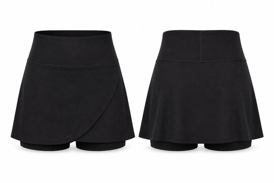 Black activewear skort mockup