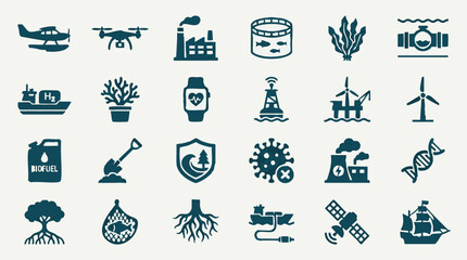Vector Icons: Environment, Industry, Technology, and Science Concepts © Stocklab