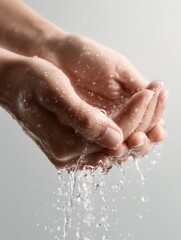 Fototapeta premium Washing Hands with Water Splash Hygiene and Cleanliness Concept