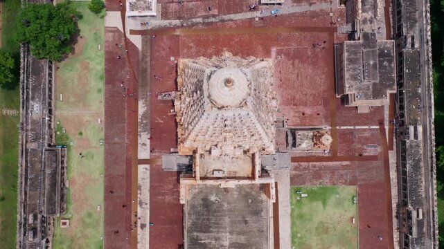 Aerial View of Periya Kovil Brihadeeswarar Temple in Thanjavur Tamil Nadu India