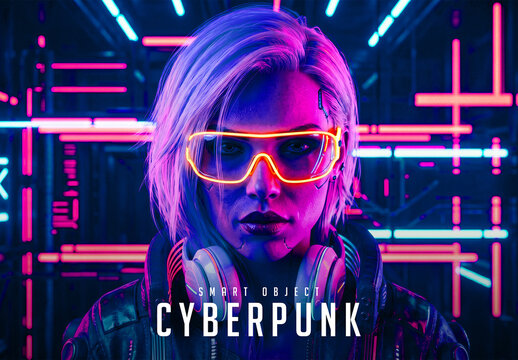 Neon Cyberpunk Photo Effect