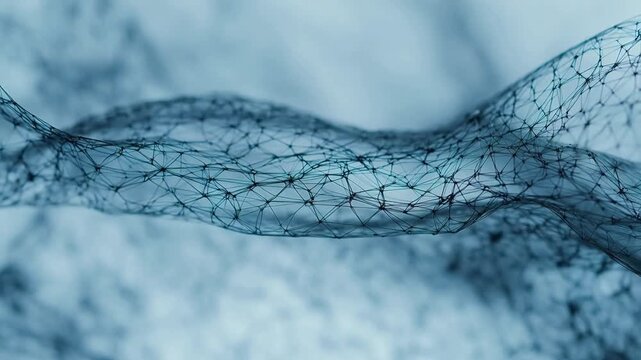 Abstract network structure in blue