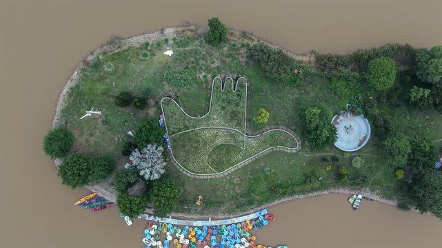 Aerial View of Sukhna Lake and Chandigarh Cityscape in India