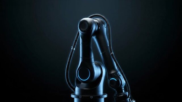 Robotic arm in industrial settings operating.