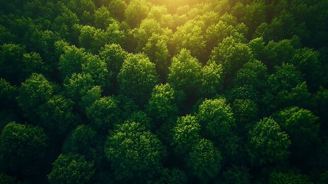 Dense forest canopy overhead view