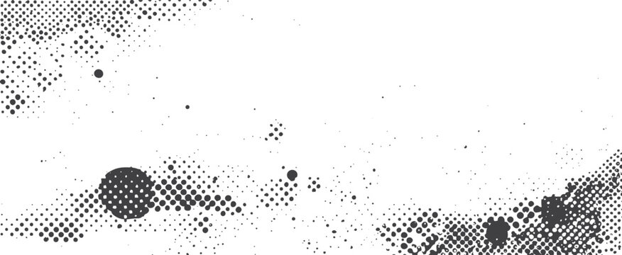 Black grunge halftone dot scatter texture