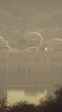 Jaipur, rajasthan, india. amer fort or amber fort, amer situated on forested hill. maota