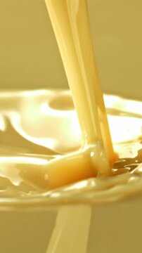 Super slow motion white chocolate splashes . Filmed on a high-speed camera at 1000 fps. High quality FullHD footage