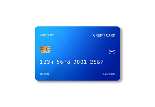 Modern Blue Credit Card Mockup
