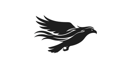 Fototapeta premium Soaring eagle silhouette in flight